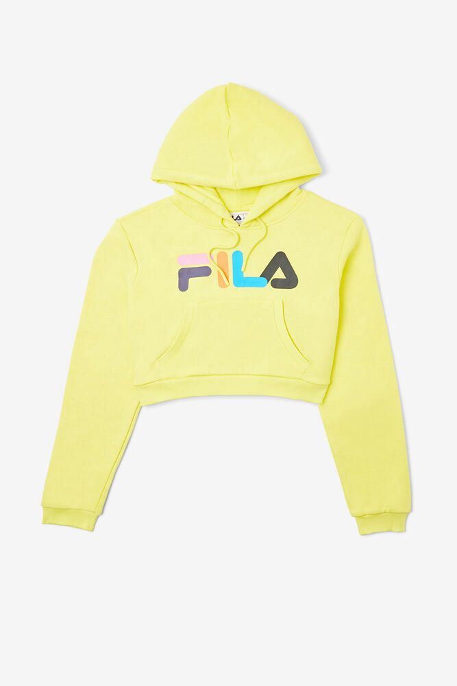 Fila Hoodie Jill Cropped Womens Yellow - India NUH-425796